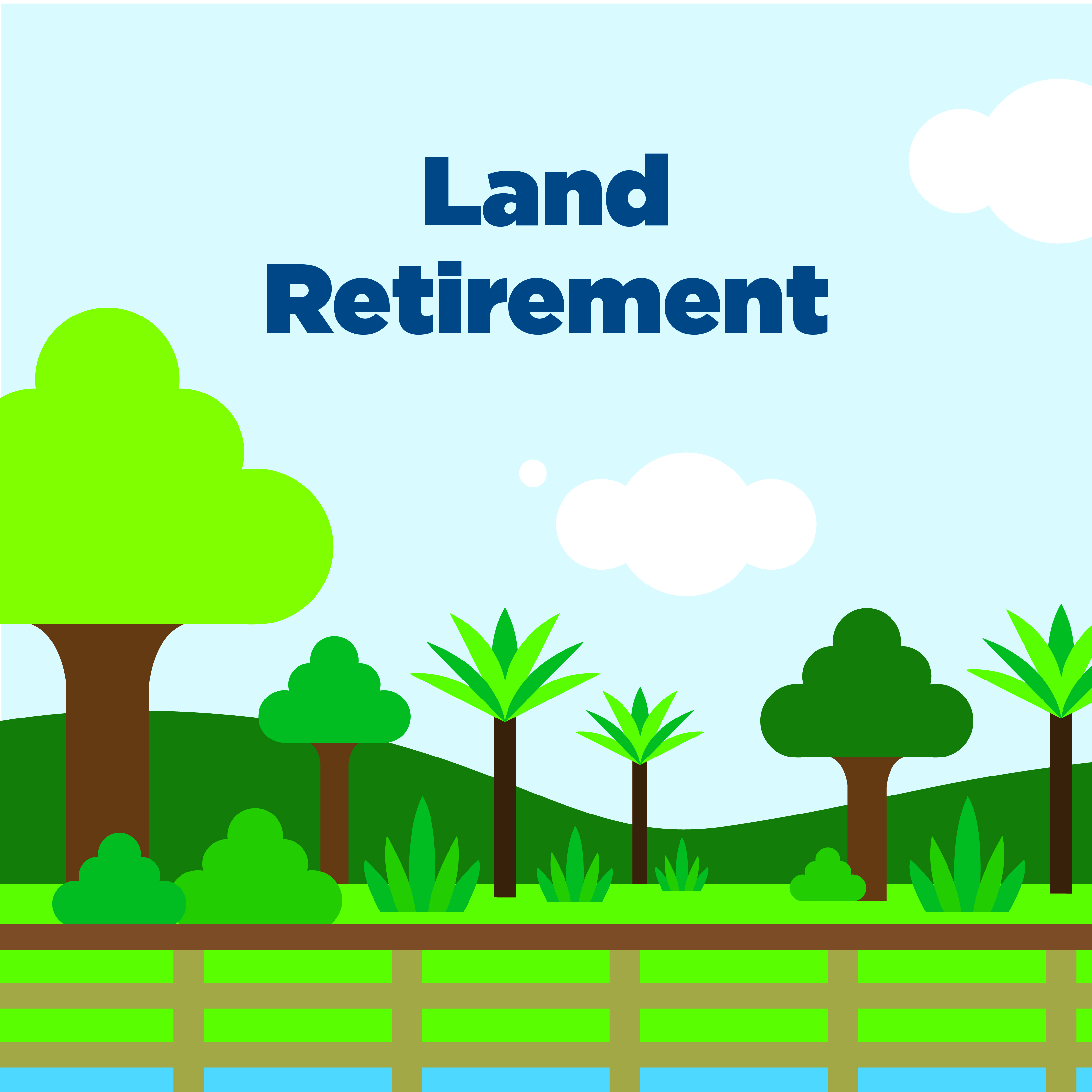 Illustration of hill with trees