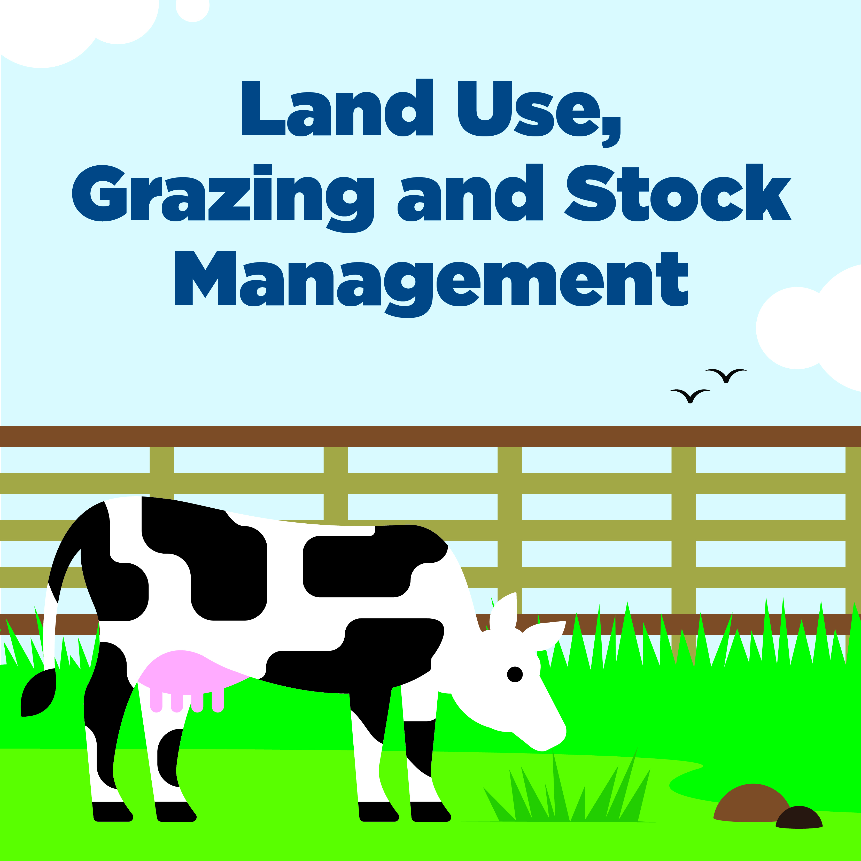 Illustration of cow by fence