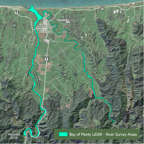 Bay of Plenty river survey map