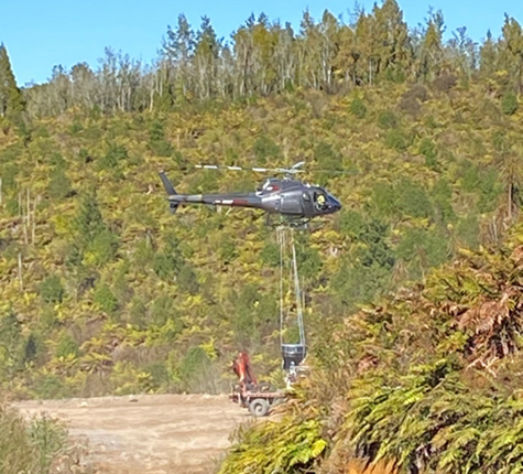 Helicopter monitoring wallaby in Endean Forest