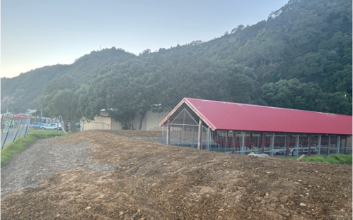 Waka in an outdoor shelter