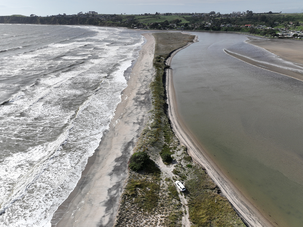 Drone photo of the dune re-nourishment area