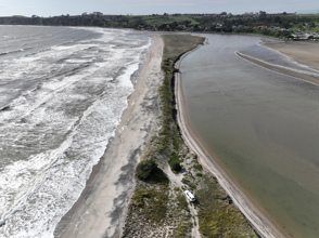 Drone photo of the dune re-nourishment area 