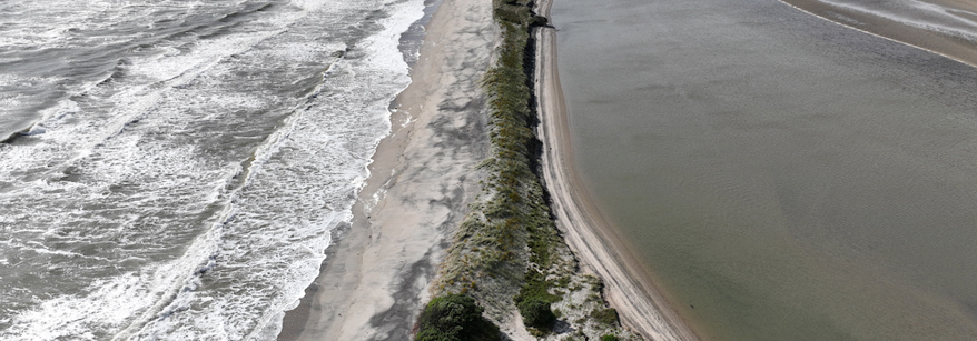 Drone photo of the dune re-nourishment area 